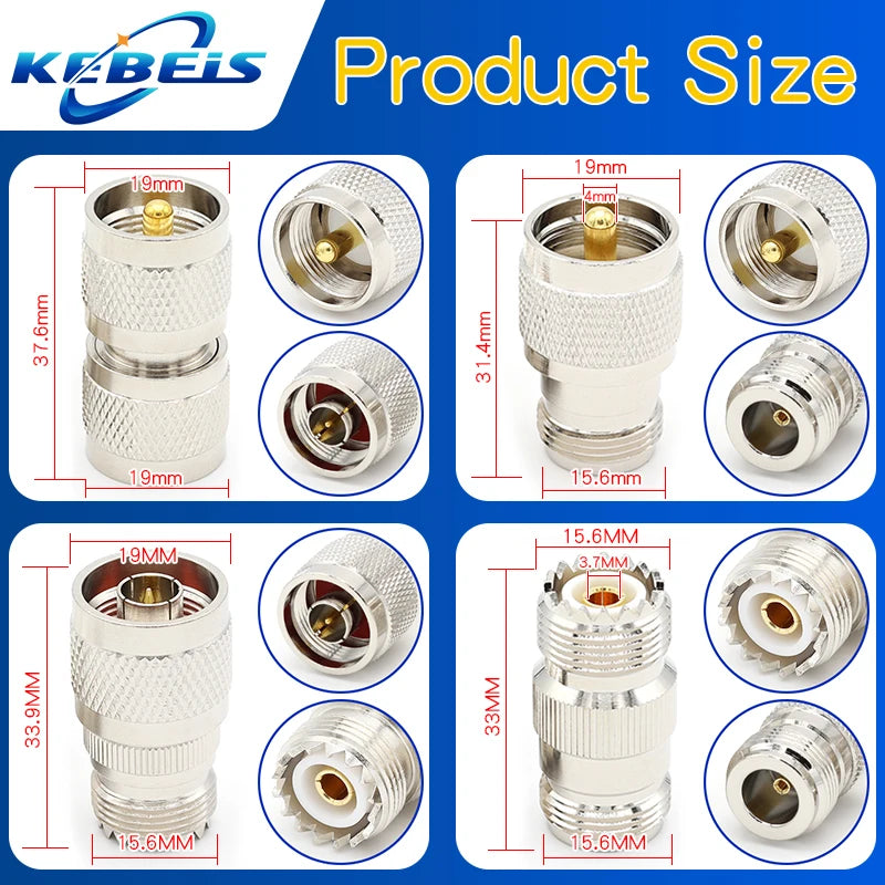 1Pcs UHF SO239 PL259 SO-239 PL-259 Male to N Male to Female Straight Connector UHF to N RF Coaxial Adapter Connector