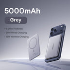 Baseus 5000mAh Magnetic Power Bank 15W Wireless 20W Wired Charging Thin Card-Sized Slim Portable Powerbank for iPhone 17 Samsung