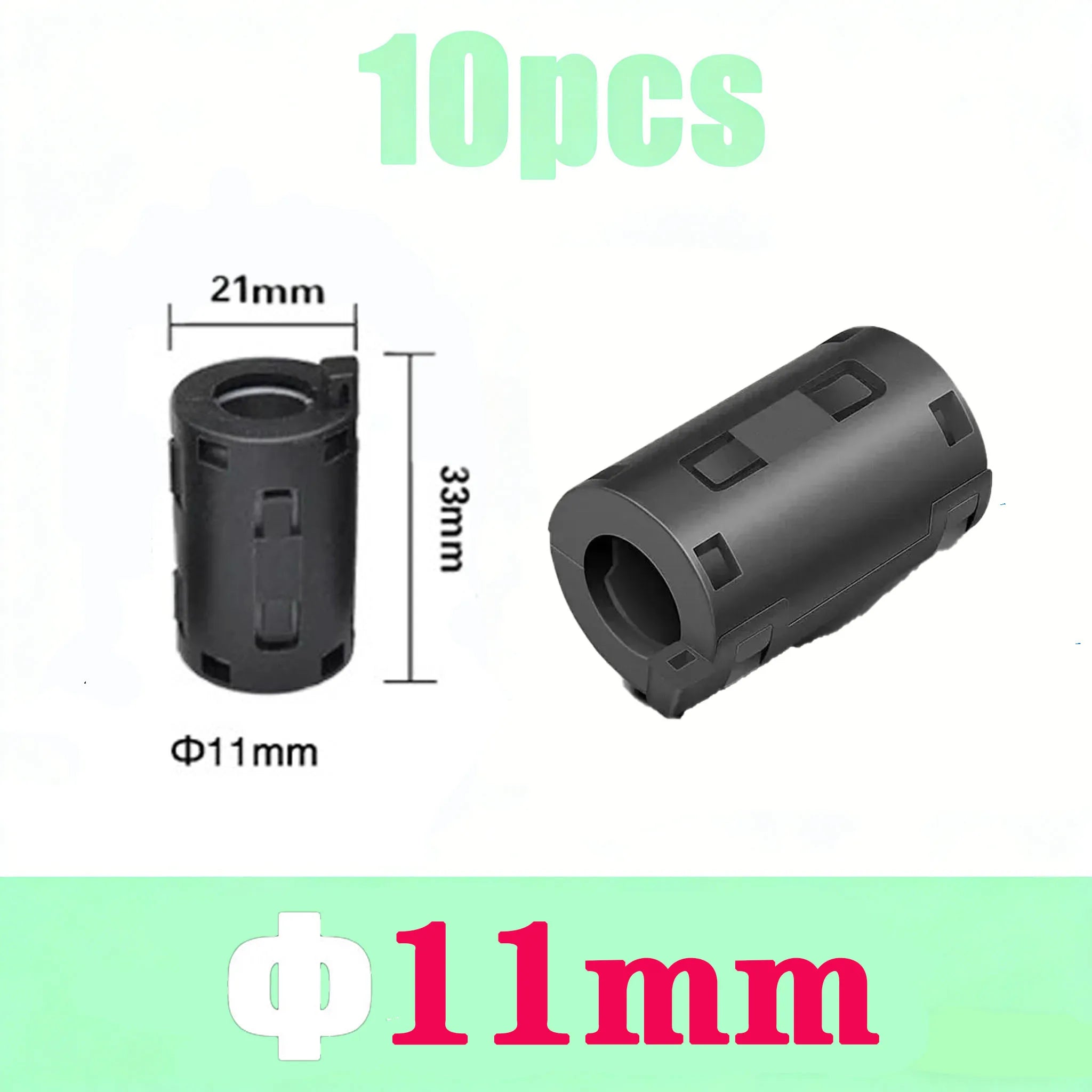 10PCS RFI EMI Noise Suppressor Clip-on Ferrite Core Filter Snap Around 3.5-13mm Cable for USB AV Power Cord High Frequency Choke