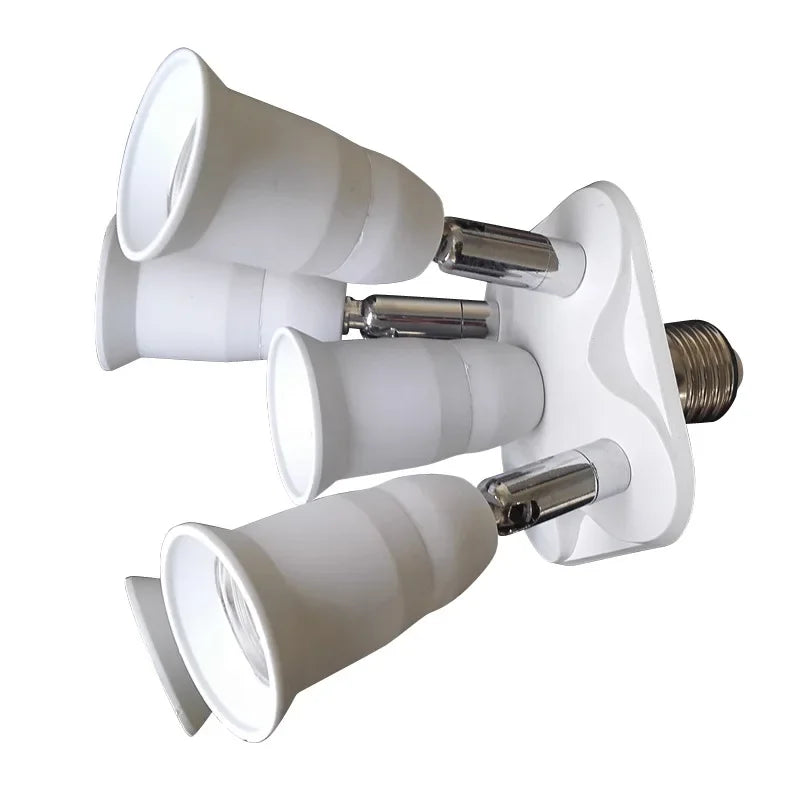 3/4/5 E26 E27 Edison Screw CFL LED Lamp Bulb Base Adapter Anti-Flame PBT Pendant Ceiling Mount Light Socket Splitter Extender