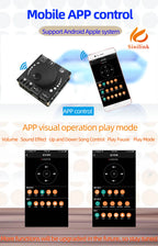 Mini Bluetooth 5.0 50W+50W Dual Channel Audio Power Digital Amplifier Board Stereo Amplifier 3.5MM AUX USB APP XY-AP50L