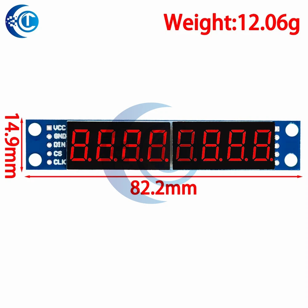 3-IO MAX7219 LED Matrix Module 8-Digit Red 7-Segment Display Driver for Arduino DIY Projects
