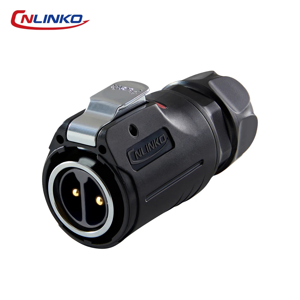 CNLINKO M24 Industrial Power & Signal Connector 2-24 Pin 25A 500V Waterproof IP68 Semi-Metal Solder Type Single-Hole Mount