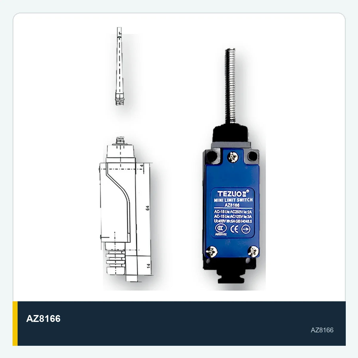 AZ8166 Industrial Limit Switch Micro Travel Switch for CNC Automation Machinery