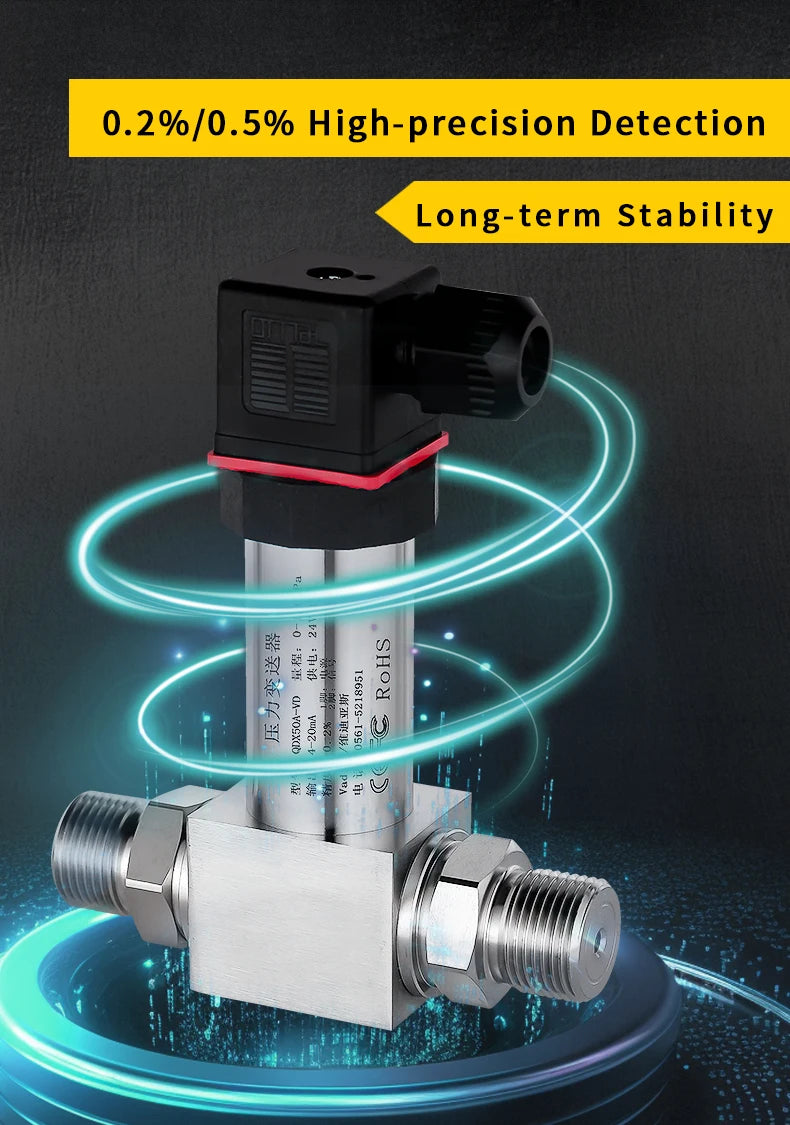 Water Differential Pressure Sensor Transmitter 4-20mA M20*1.5 100Kpa 1Mpa 2.5Mpa High Precision PressureMeasurement Transducer
