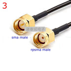 RG174 Coax Cable SMA Male To RPSMA Male Connector SMA To SMA Crimp for RG-174 Extension Copper Feeder Wire for Coax Card Antenna