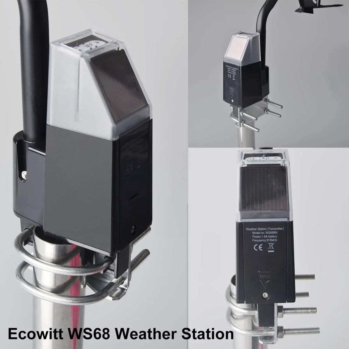 Ecowitt WS68 4-in-1 Wireless Solar Powered Anemometer Sensor, Measure Wind Speed, Direction, UV, Light - Sensor Only