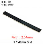 10PCS 1X40 Pin Single Row MALE 2.54MM PITCH 11MM/15MM/17MM/21MM/25MM LONG PIN Header Connector Strip 1X40pin 1*40 40P 40Pin
