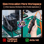 MINIWARE AirGo 140 Portable Hot Air Soldering Station 140W PD3.1 USB C BGA Desoldering Rework Tool Digital Temp Cable Box