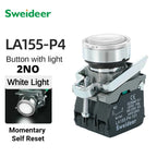 XB4 Button Switch Momentary Self Reset Flat High Head 22mm Power Push Button Switch with Light XB4-BA42 BA31 BA51 10A NC/NO Red