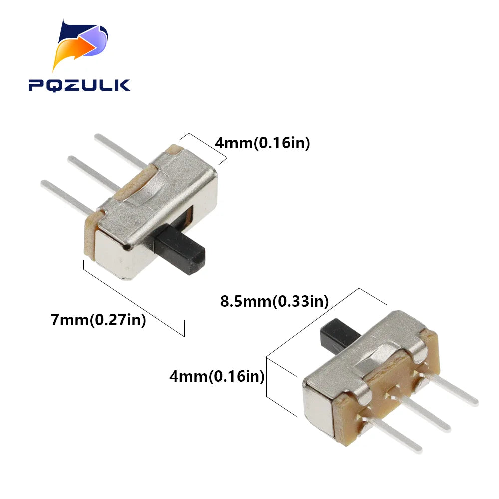 20PCS Toggle Switch SS12D00 DIP Slide Switch 3Pins SS12D00G3 The Power Switch Hand Shank 3MM