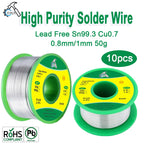50g Lead-free Solder Wire SN99.3 Cu0.7 Environmental Protection Tin Wire Flux Reel Welding Line Soldering Wire Roll High Purity