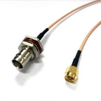 SMA to BNC Plug Adapter 1Pcs RP-SMA Male Female Plug with Nut Bulkhead Jack High Performance for CCTV Camera