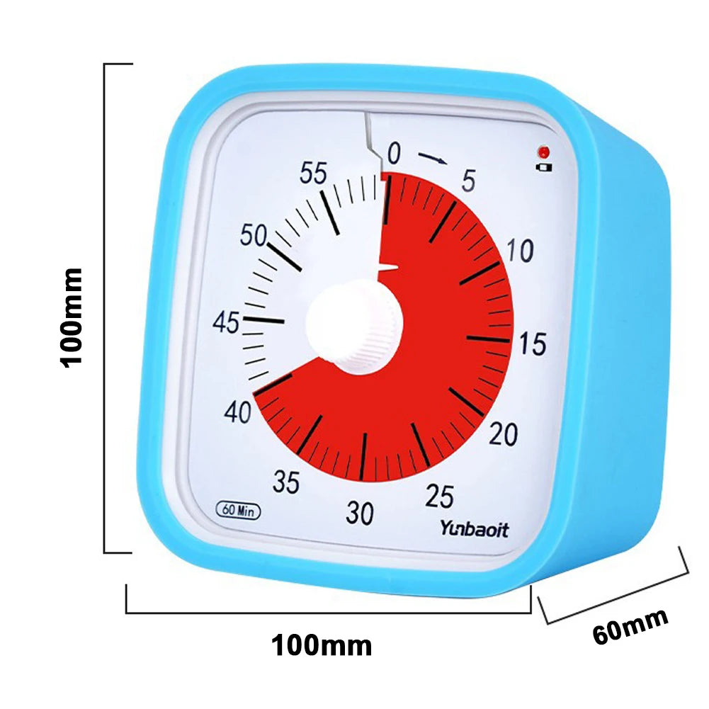 VT01 60 Minute Visual Timer Silent Countdown Time Manager with Protective Case Drop-proof Alarm Clock DIY Timer for Kids Kitchen