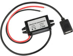 12V 24V to 5V 3A DC Converter Step Down Module USB Female Dual USB Type C Open Wire Connector Power Adapter ROHS Certified