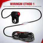 Nilight Motorcycle Handlebar Switch Plug and Play 12V ATV Light Push Button Waterproof ON Off Switches for UTV Driving Lights- Fits 7/8" Handlebars (22mm)