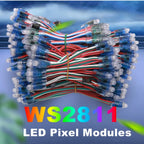 DC5V/12V 12mm WS2811 RGB Digital Addressable LED Pixel String Lights IP68 Waterproof Full Color LED Module Light 50/100/200pcs