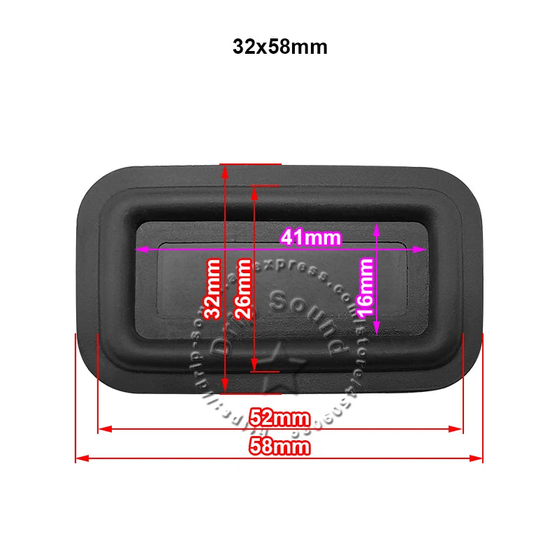 2pcs 32x58mm/36x86mm/50x65mm/59x69mm/60x85mm Square Speaker Passive Radiator Auxiliary Bass Woofer Rubber Vibration Plate