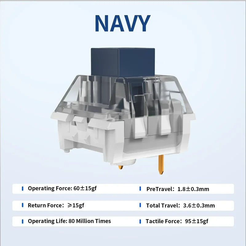 Kailh Navy Blue Box Switch Clicky Tactile DIY Custom Mechanical Keyboard Switch Compatible Cherry MX RGB SMD 3Pin