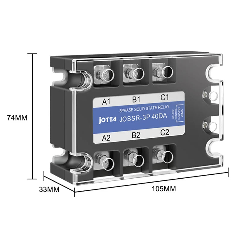 JOTTA SSR-40DA Solid State Relay DC Control AC 40A Three Phase Industrial Control Relay