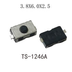 20PCS Reel Packing 4x6x2.5mm 2Pin Tactile Switch Rubber Phone Button SMD Momentary Switch PCB Mounting TS-1246A