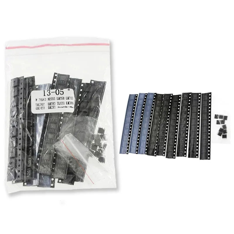 100PCS 10Value Amplifier Circuit DIY Electronic Set SOP-8 NE555 LM358 MC34063 LM393 LM386 LM1458 LM311 TL431 LM293 LM2903 SMD IC