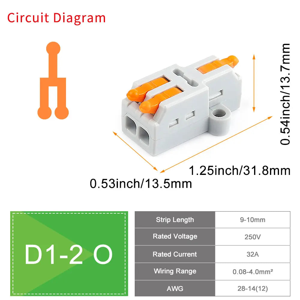 10/50 PCS Universal Compact Mini Fast Wire Connectors Lever Nut Crimp Splitter Electrical Conductors Push-in Home Terminal Block