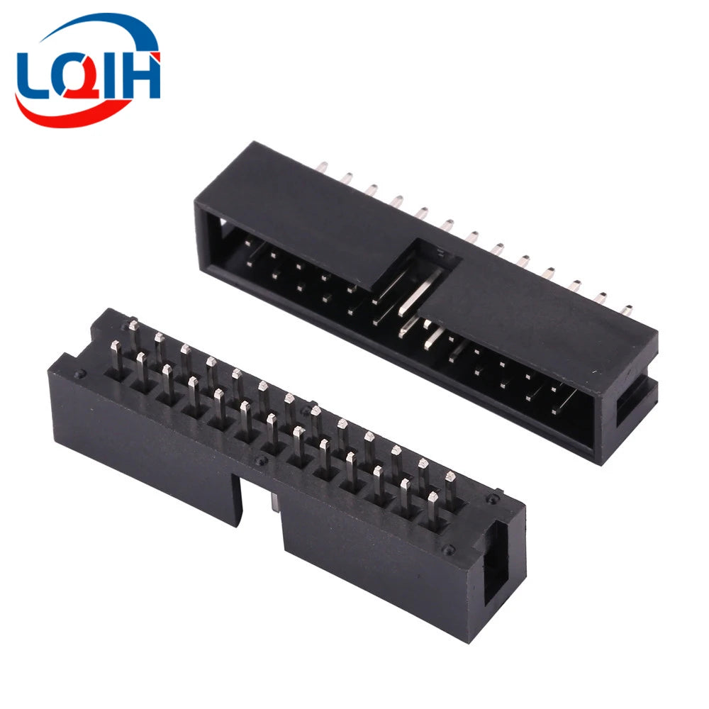 10PCS DC3 6P/8P/10P/14P/16P/20P/30P/34P/40P 2.54mm Socket Header Connector ISP Male Double-spaced Straight needle Curved needle