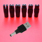 2/7Pcs 5V DC 5.5*2.1mm USB Power Cord Cable Double Hole Charging Adapter Plug For All Kinds Hair Clippers Beard Trimmers Shavers