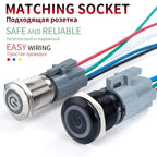 12/16/19/22/25/30/40mm Waterproof Metal Push Button Switch NO LED Light Momentary Latching Car Engine Power Switch  1NO1NC