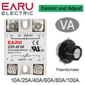 SSR-10VA SSR-25VA SSR-40VA SSR Solid State Relay Voltage Regulator AC24-380V Output+Potentiometer for PID Temperature Controller