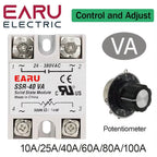 SSR-10VA SSR-25VA SSR-40VA SSR Solid State Relay Voltage Regulator AC24-380V Output+Potentiometer for PID Temperature Controller