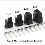 10sets Micro-Fit 3.0 3.0mm Pitch Connector Double row 2P 4P 6P 8P - 24Pin Mini 5557/43020 Housing Receptacle Terminals