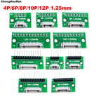 1/2/5/10pcs 1.25MM Pitch 4/6/8/10/12 FPC/FFC Adapter Connector 1.25 to 2.54 Circuit Board Horizontal Terminal Socket Test Board
