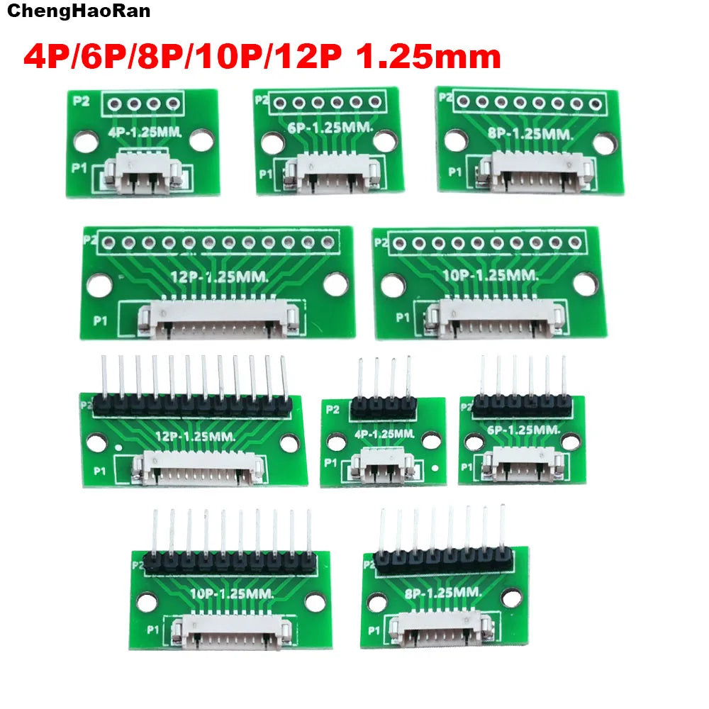 1/2/5/10pcs 1.25MM Pitch 4/6/8/10/12 FPC/FFC Adapter Connector 1.25 to 2.54 Circuit Board Horizontal Terminal Socket Test Board