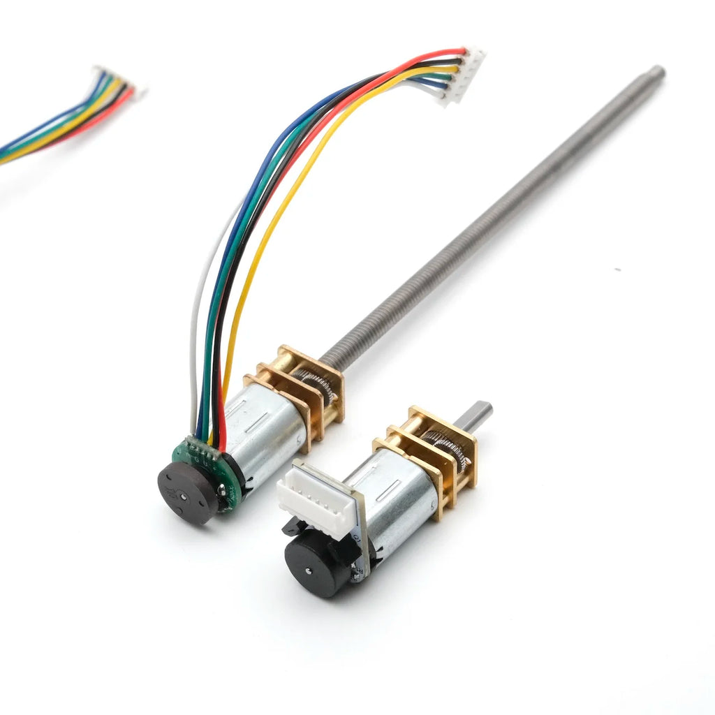 N20 DC Encoder Motor 3V/6V/12V with M3 M4 Screw Thread 55mm Long Shaft 7PPR 15-1000RPM for DIY Car Model Magnetic Encoder Motor