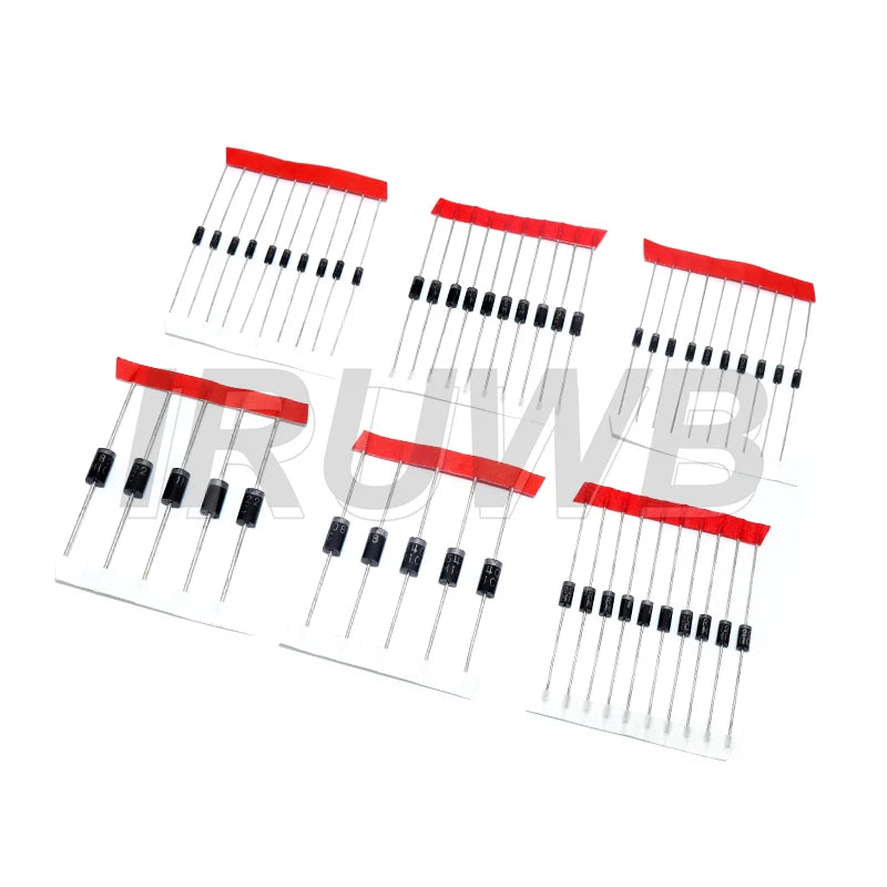 100PCS Fast Switching Schottky Diode Electronic Component Kit set 8 Values 1N4148 1N4007 1N5819 1N5399 1N5408 1N5822 FR107 FR207