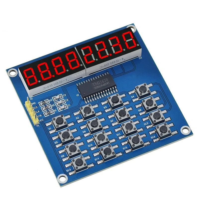 TZT TM1637 4 Bits / TM1638 / 74HC595 8 bit Digital LED Display Module 7 Segment 0.36Inch Clock RED Anode Tube Four Serial Driver