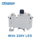 5Pcs UK10-DREHSI Electrical Connector 24V/220V LED 1A/2A/4A/6A/10A Fuse UK10 Screw Cap Din Rail Terminal Block UK 10-DREHSILED