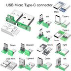 MICRO Type-C 5Pin USB To DIP PCB Converter Adapter 90 Degree Right Angle Breakout Board Repair Welding Socket Connector Port