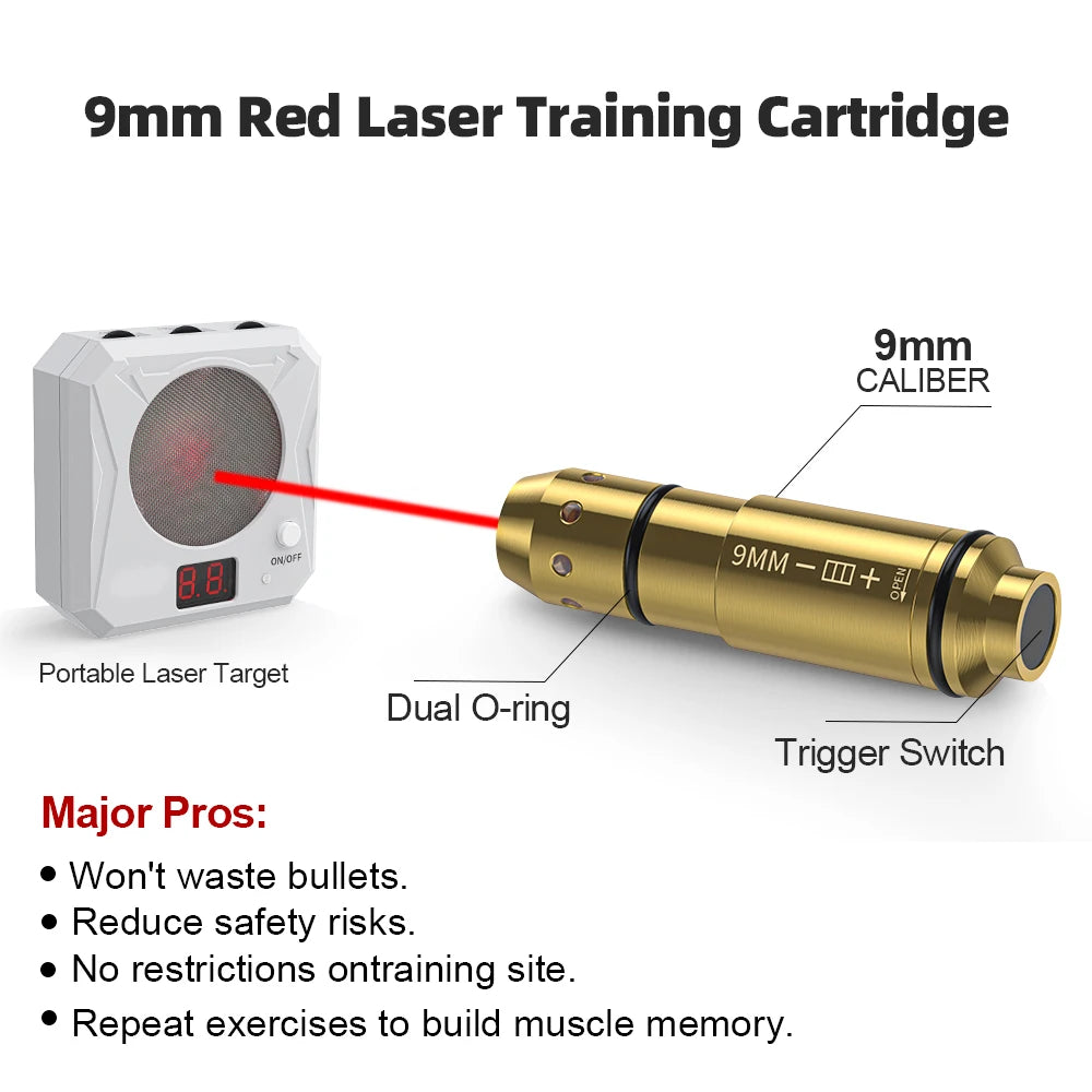 9mm/12GA/38SPL/223Rem/45ACP/357SIG/380ACP/Cal. 6.5mm/Cal44mag Dry Fire Laser Trainer - Hunting Accessories, Training Shooting
