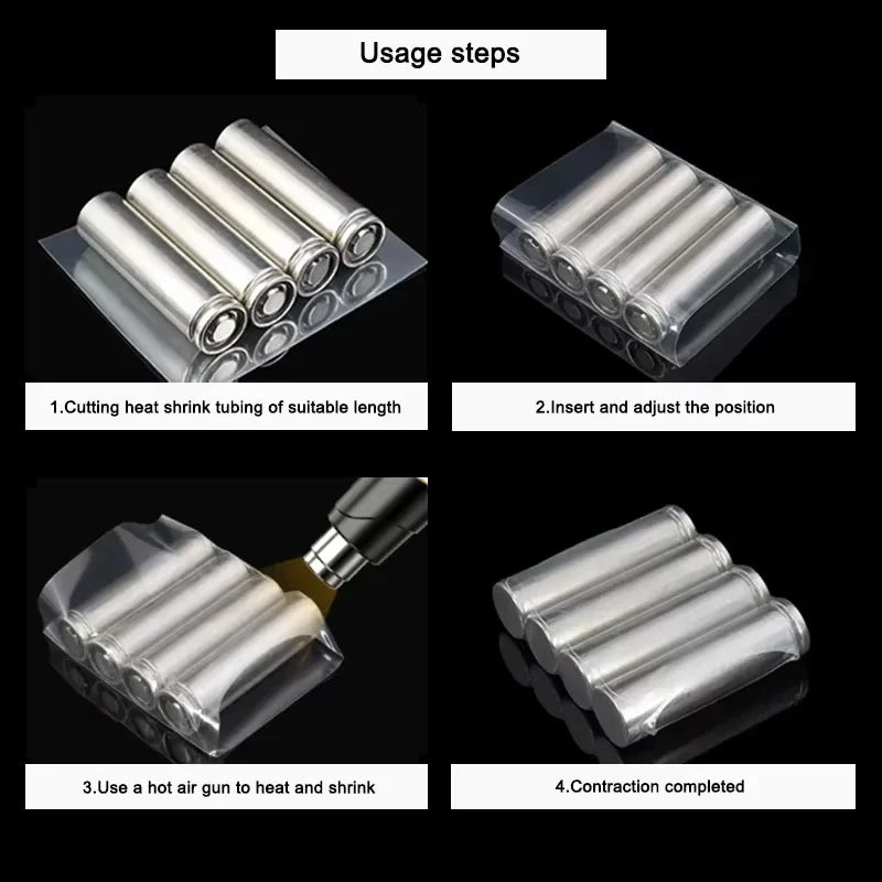 1m/5m Clear PVC Heat Shrink Tube Width 50mm ~ 500mm 18650 Lipo Battery Pack Insulated Cable Sleeve Protection Battery Film Wrap
