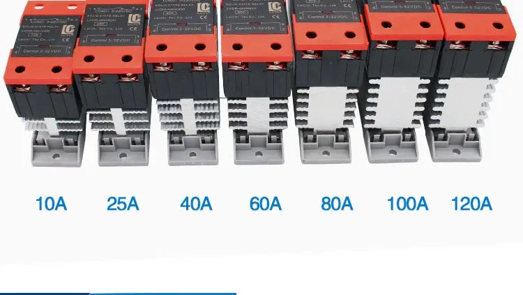 LCTC Solid State Relay 10A25A40A60A80A100A120A DIN Installation DC to AC AC to AC DC to DC Single-phase SSR With Radiator