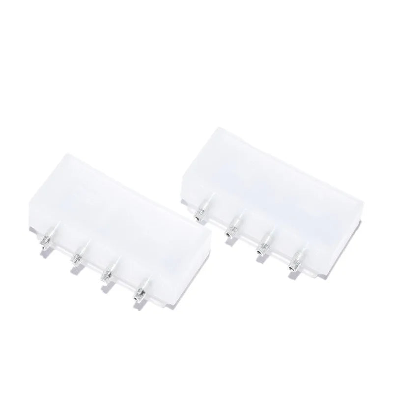 5pcs 5.08mm Pitch Molex White Big 4p 4d Female Socket Straight Hollow Needle for Pc Computer Atx Ide Power Connector