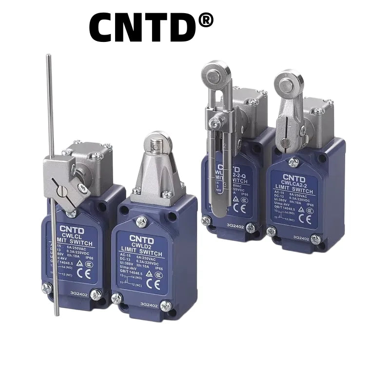 Limit Switch CNTD CWLD2 Roller Plunger Actuator IP66 10A 250VAC 1NO1NC Aluminum Housing Vertical Travel Switch for Machinery Ind
