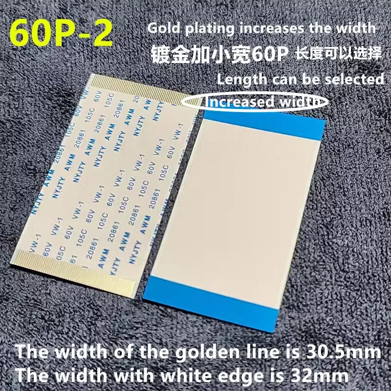 10Pcs Gold-Plated FFC FPC Flat Flexible Cable AWM 20706 105C 60V VW-1 0.5MM Pitch 40/50/55/60/68/80/96 Pin