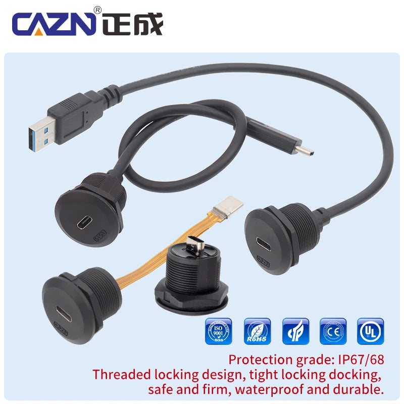 Type-C Bayonet FPC Female Male Back Mounted Socket Version 3.1 Receptacle 10Gbit/s Connector