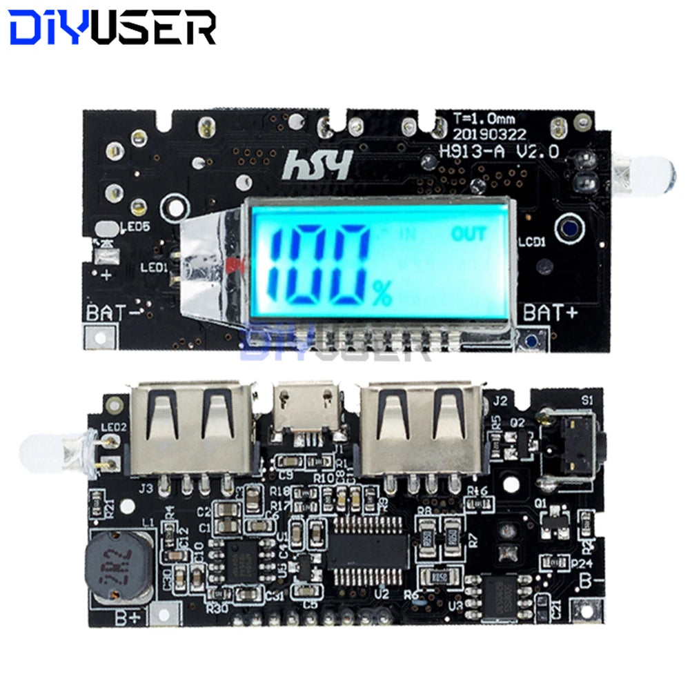 Dual USB 5V 3.1A 18650 Battery Charger Board Power Bank Module DIY for Phone LED LCD ESP8266