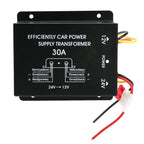 24V to 12V DC Converter 30A Car Power with Overload Protection High Efficiency for Truck Bus RV Step Down Inverter Power Supply