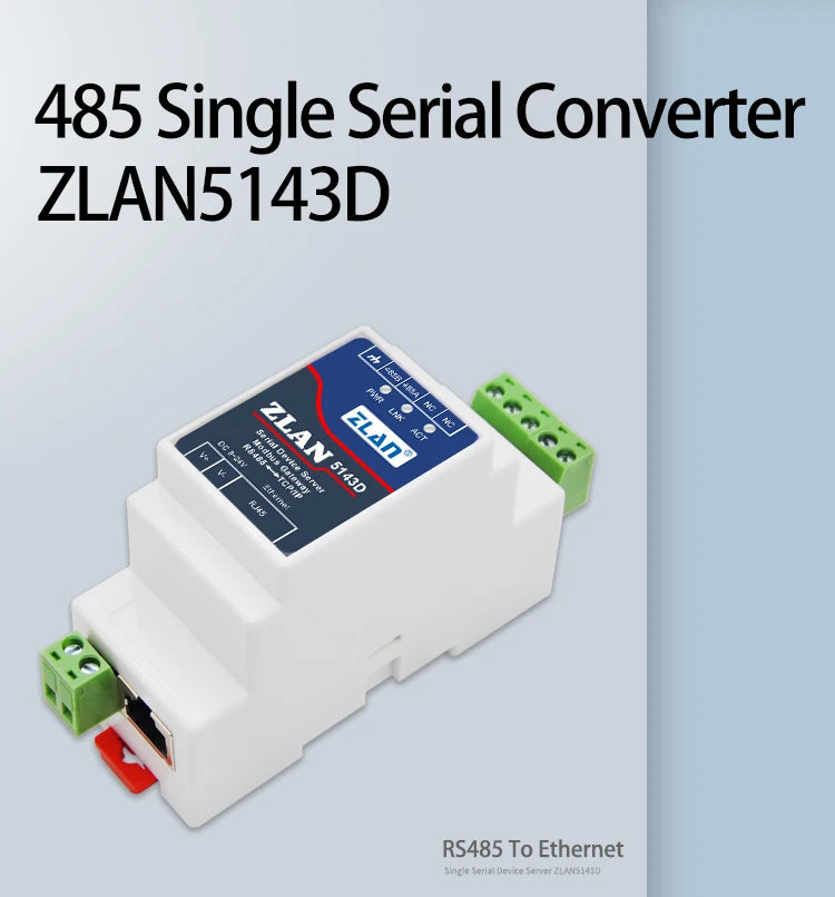 Promotion ZLAN5143D DIN Rail RS485 To Ethernet RJ45 Converter Server Device Modbus RTU TCP Gateway